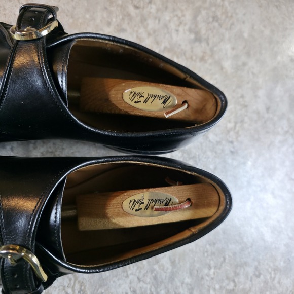 Allen Edmonds Hillsboro Mens 9.5 D Black Casual Monk Strap Gold Buckle Shoes